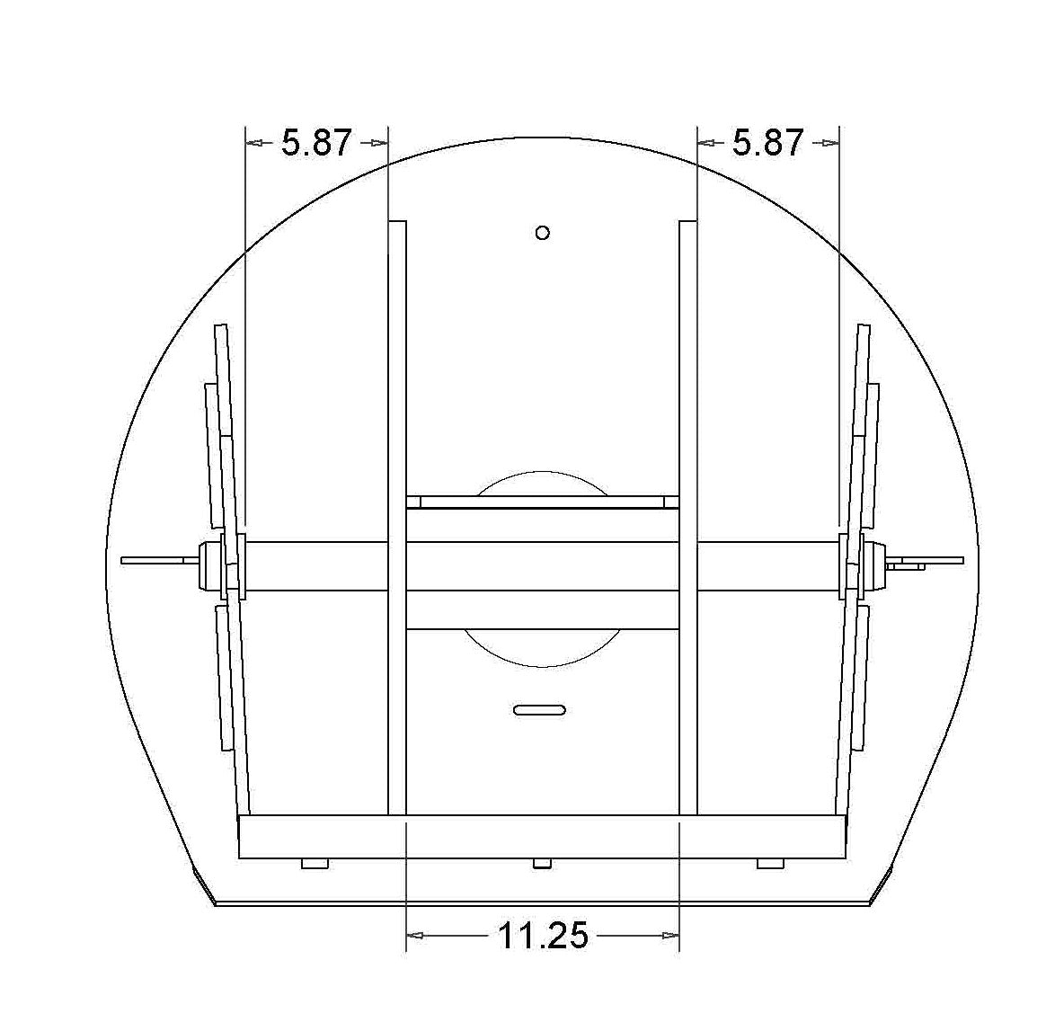 6031903C 5th Wheel Quarter Frame Assy. (9" Base Cyl) - pin non inclus