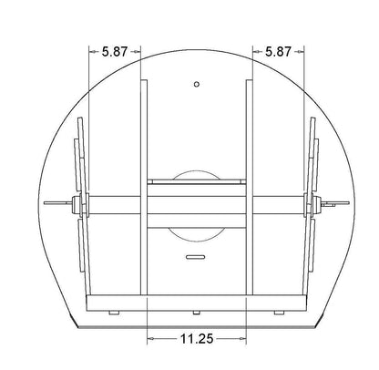 6031903C 5th Wheel Quarter Frame Assy. (9" Base Cyl) - pin non inclus