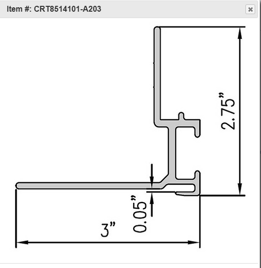 CRT8514101-A203 moulure du cadre de porte aluminium