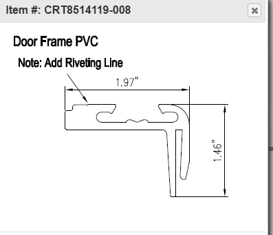CRT8514119-008 moulure du cadre de porte en pvc 109‘’