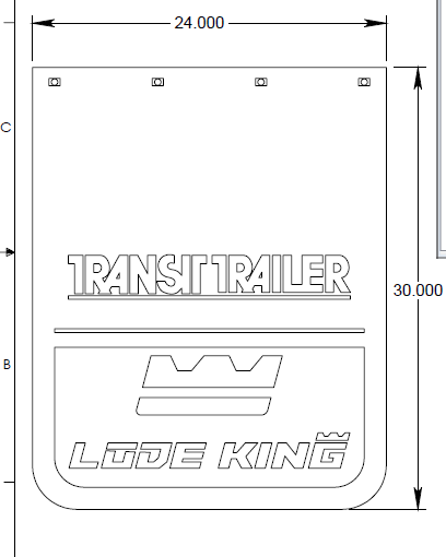 LK1EA00070 Mud flap 24 x 30 TTL Lodeking